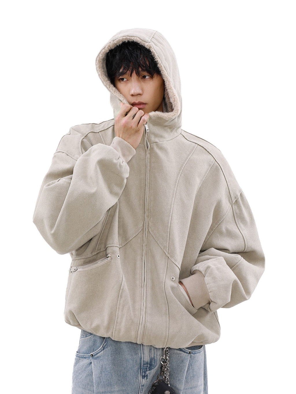 OVERSIZED BOMBER FUR JACKET