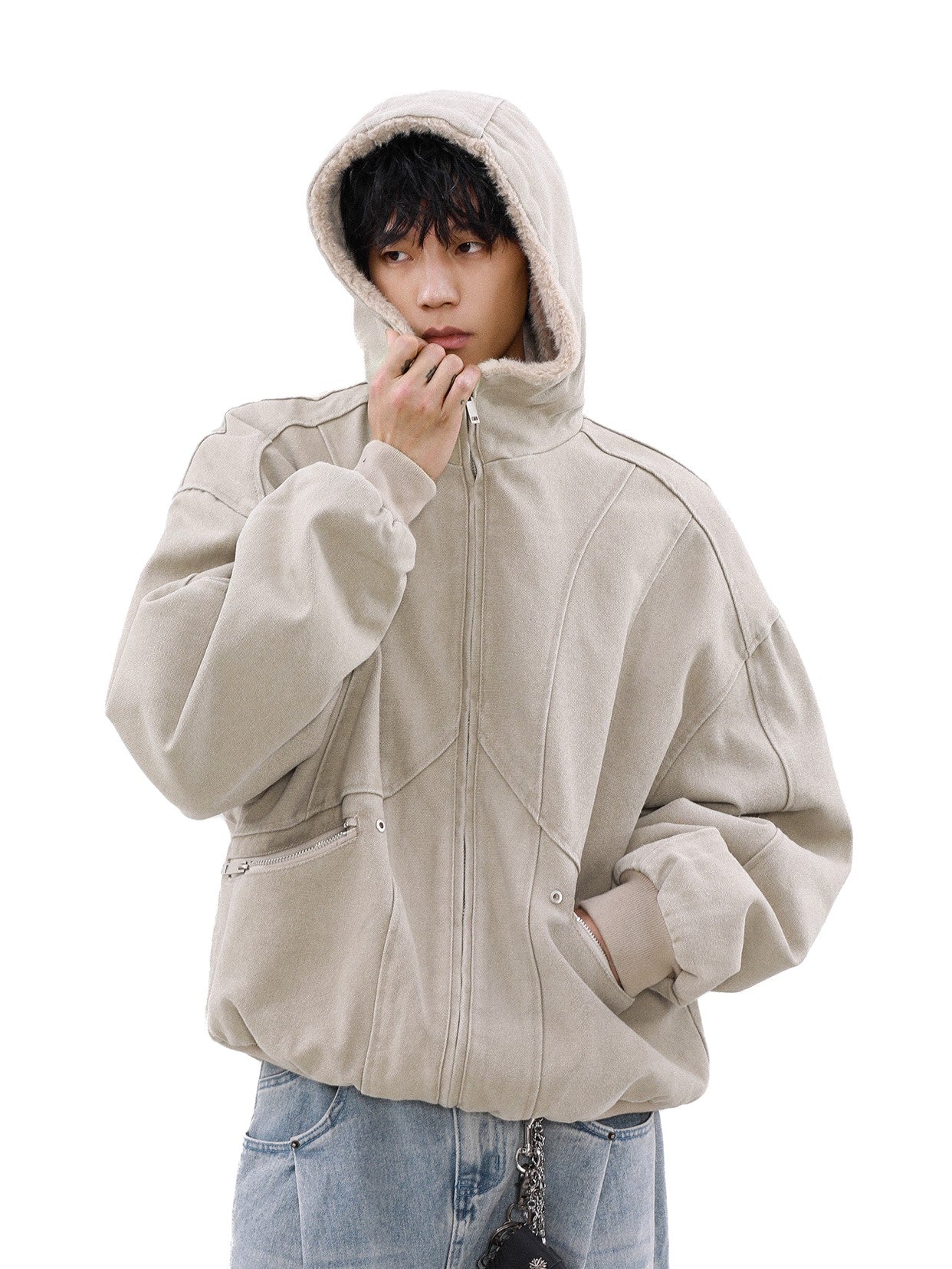 OVERSIZED BOMBER FUR JACKET