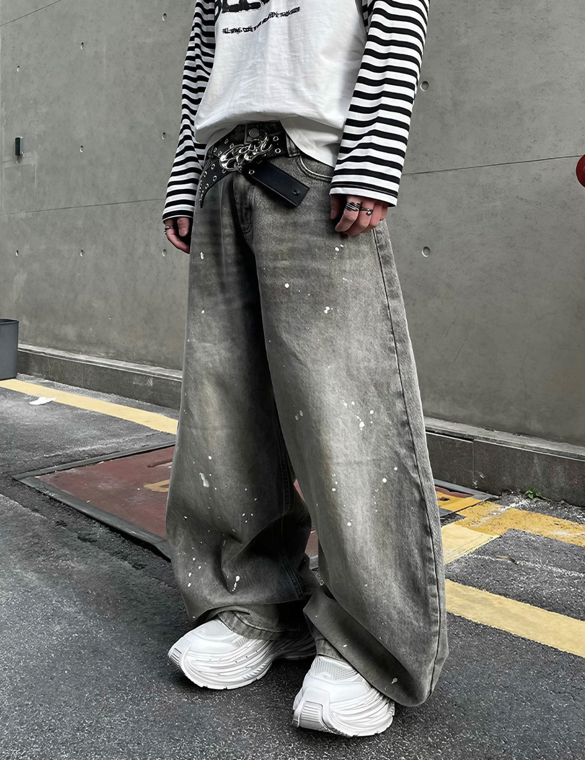 SPECKLE BAGGY DENIM