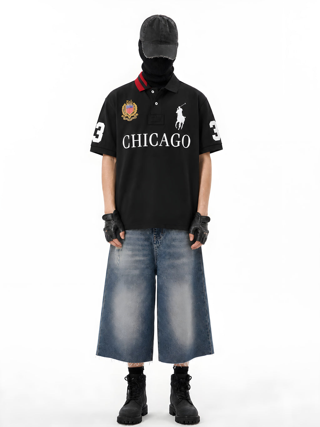 CHICAGO CREST POLO 着用・全身2