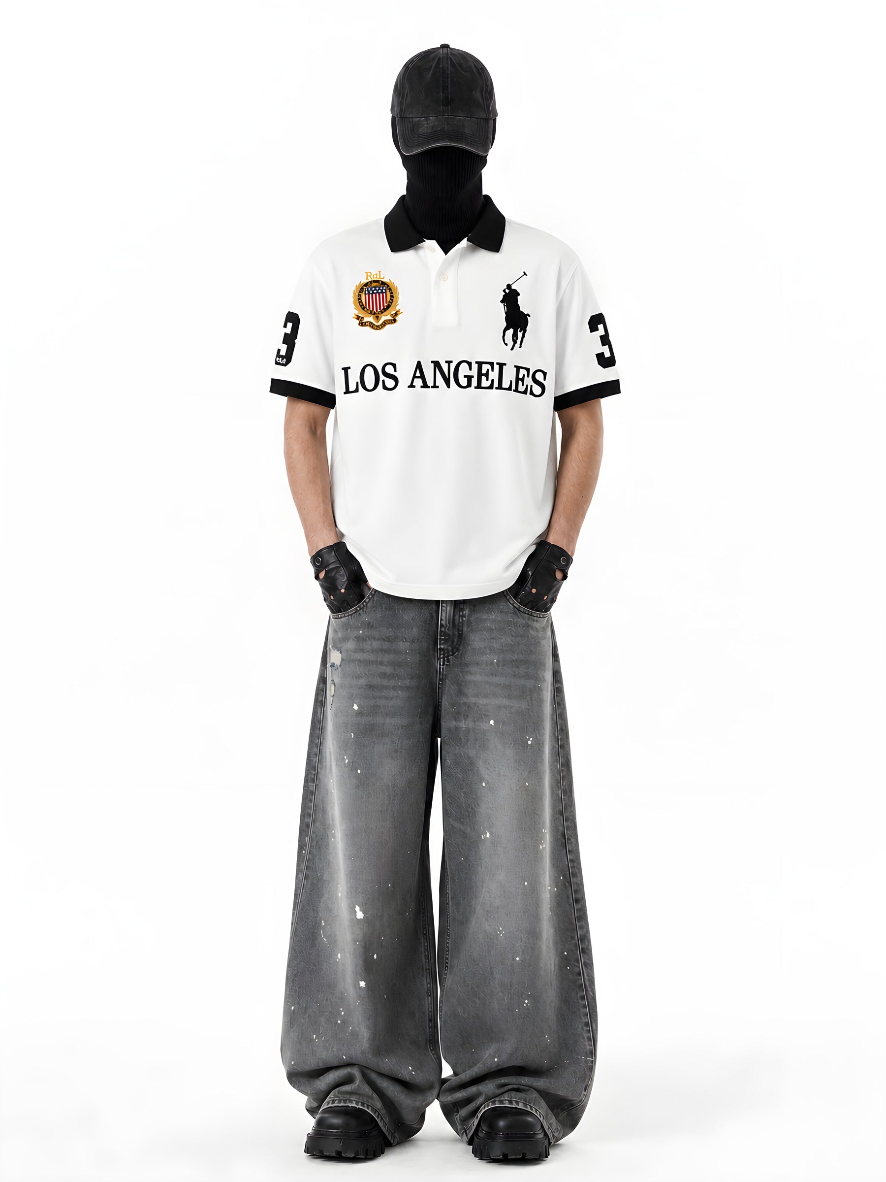 LOS ANGELES NUMBER POLO 着用・全身
