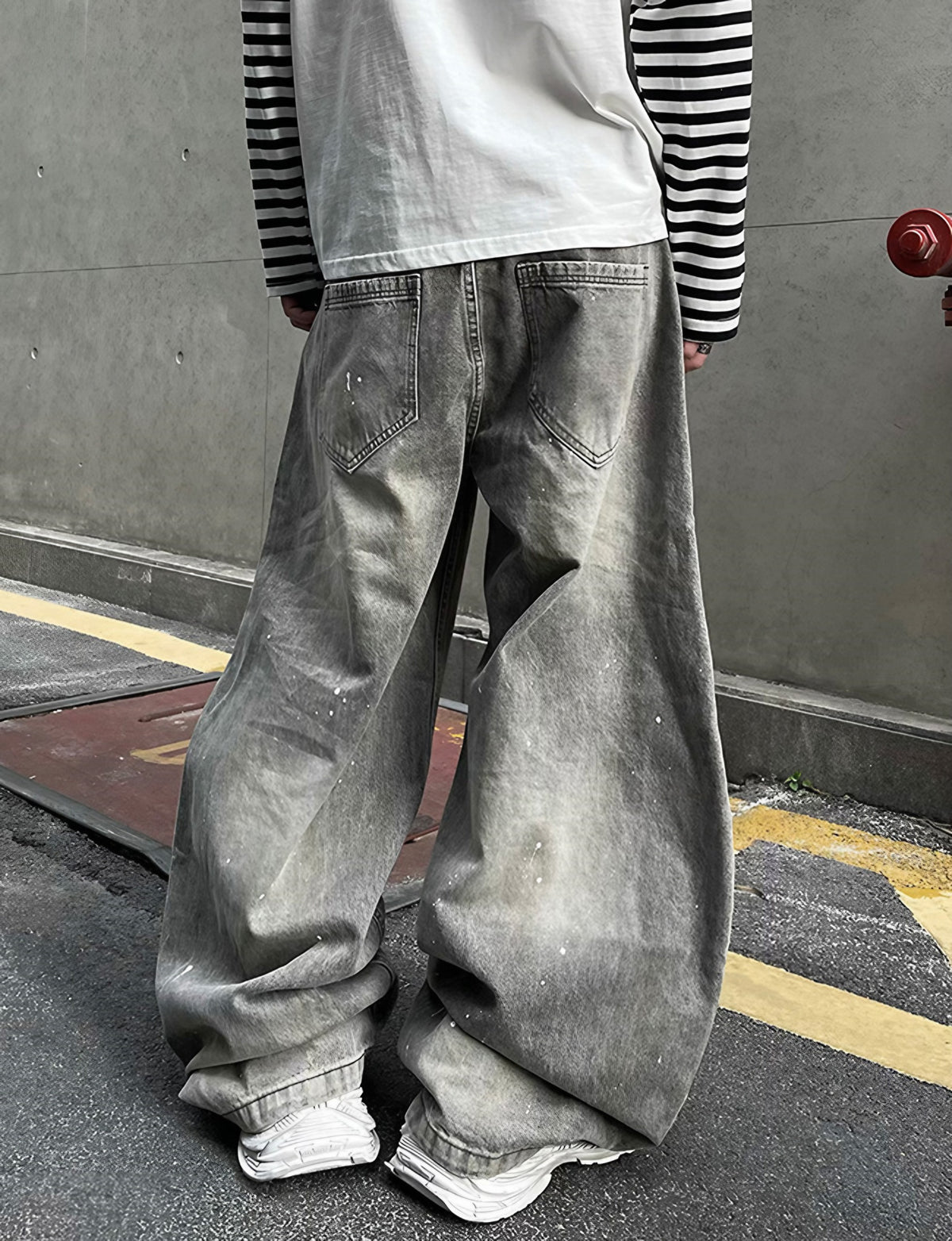 SPECKLE BAGGY DENIM