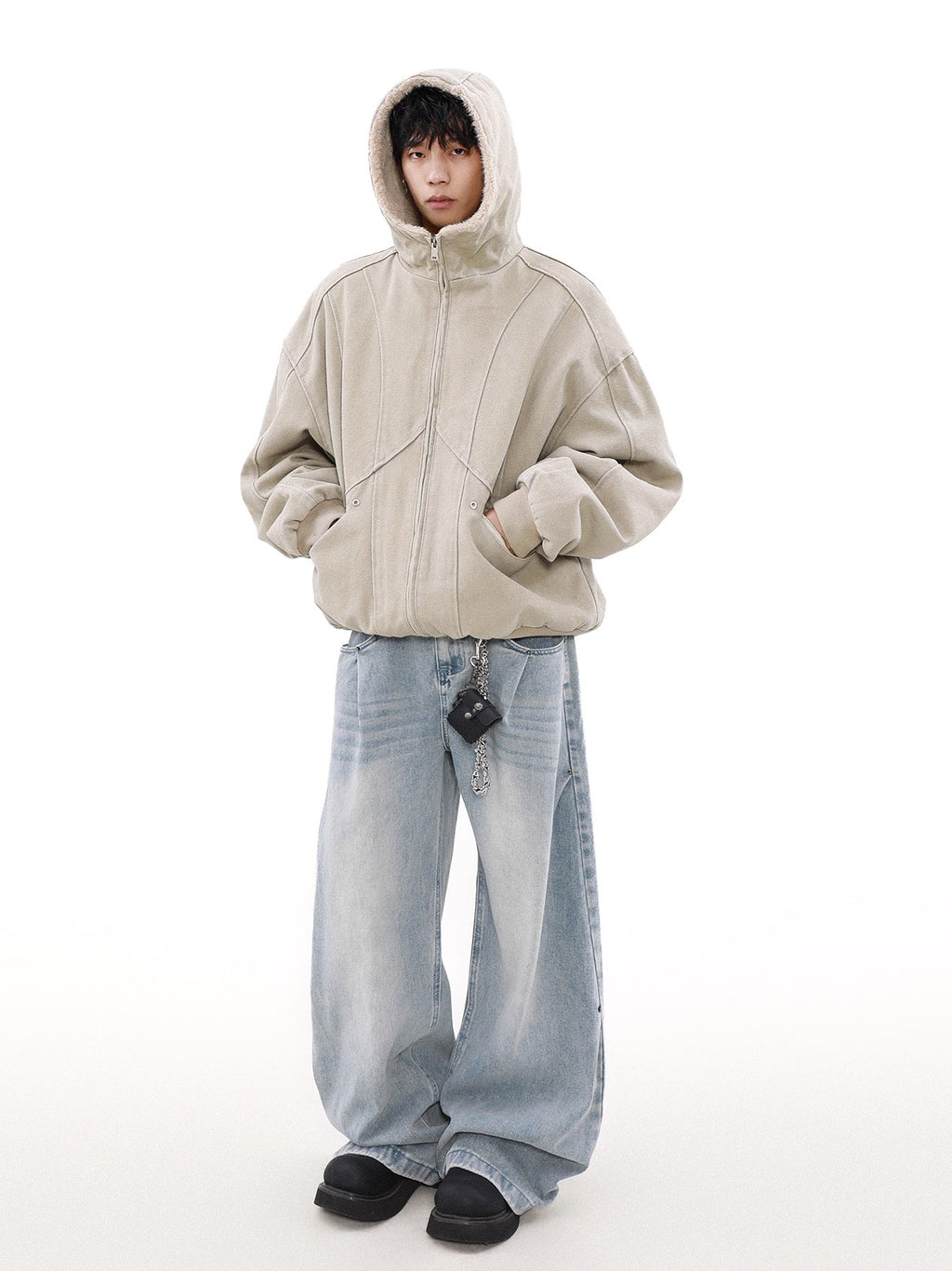 OVERSIZED BOMBER FUR JACKET