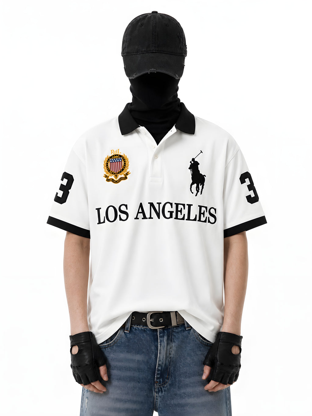 LOS ANGELES NUMBER POLO 着用