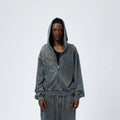 RHINESTONES ZIP-UP HOODIE