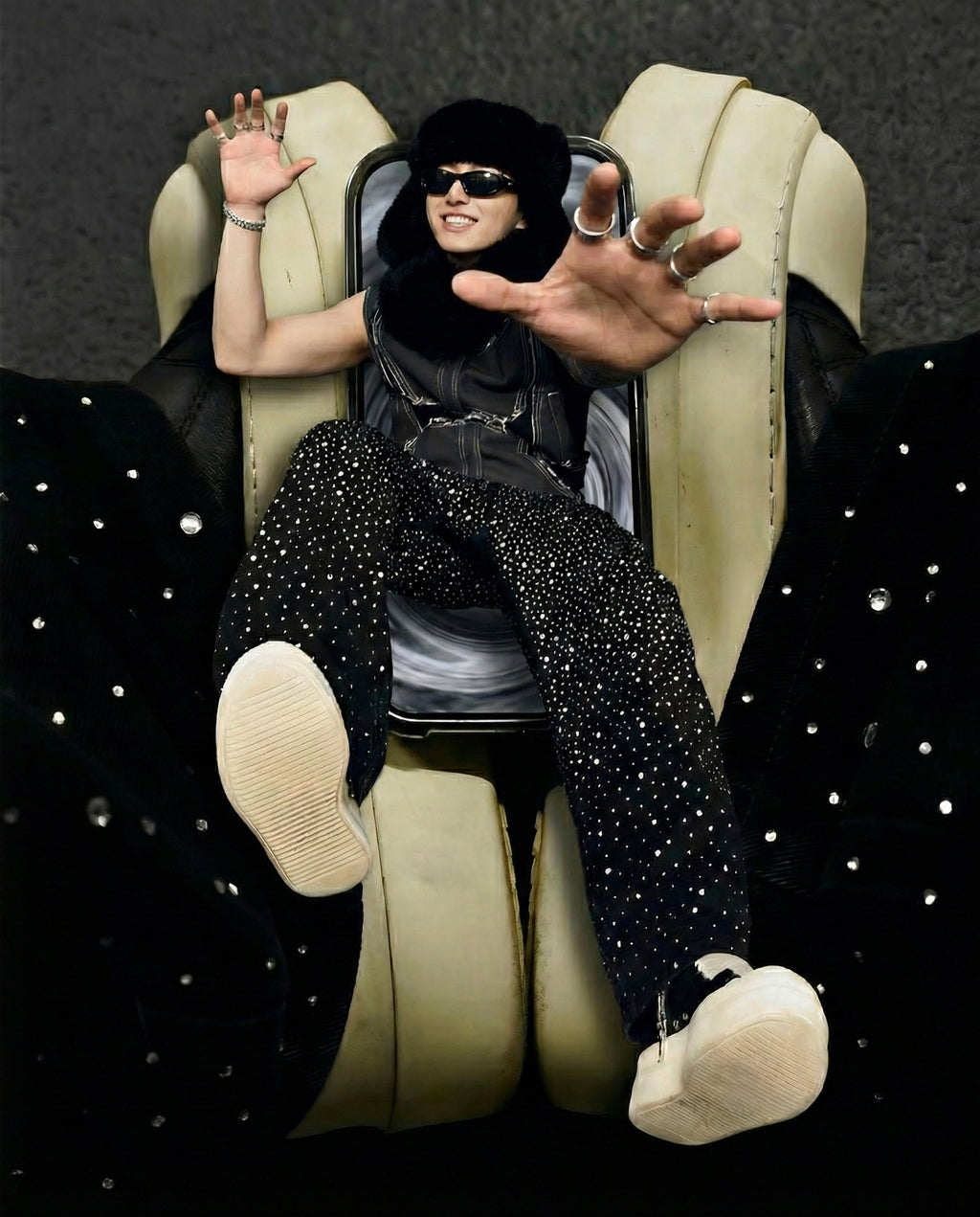 RADIANT RHINESTONE DENIM PANTS