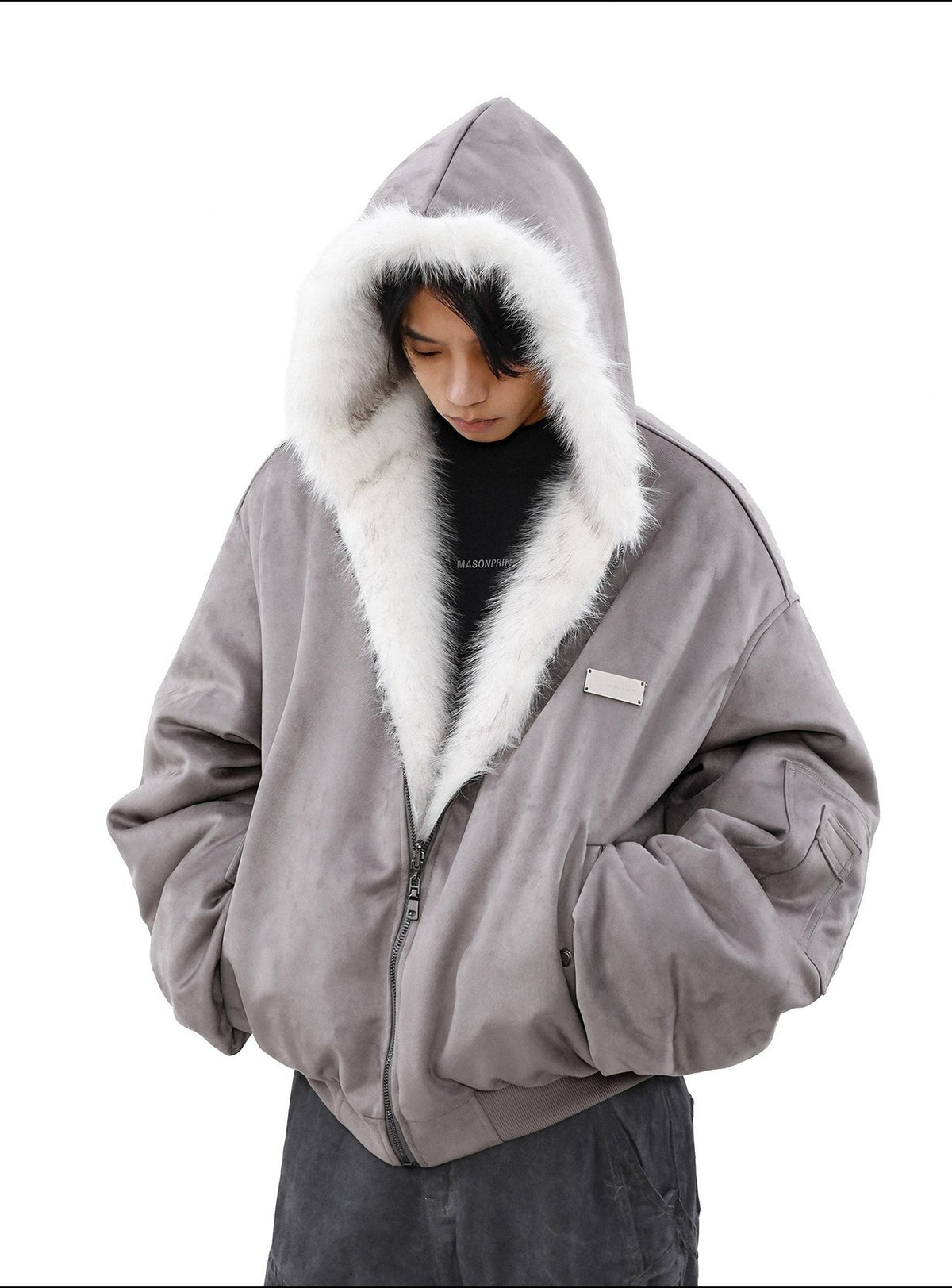 REVERSIBLE FURHOODED OUTER