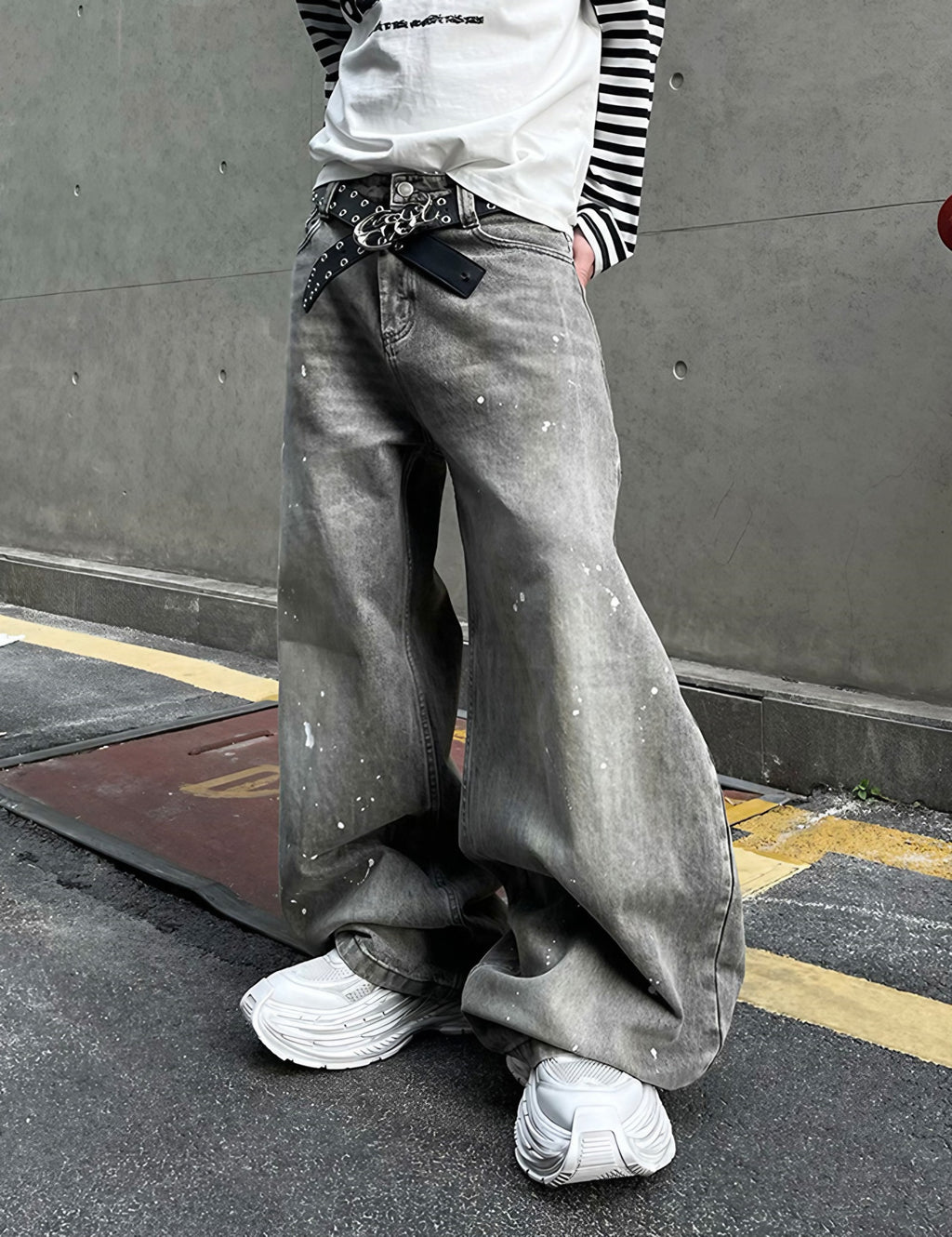 SPECKLE BAGGY DENIM