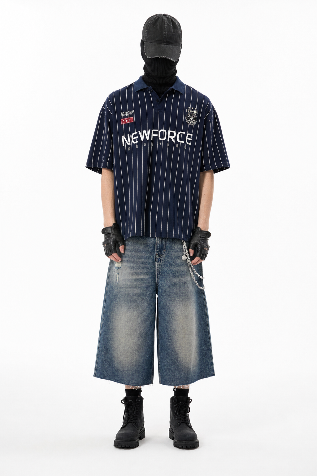 BRISVEN POLO × HYDRA WASHED DENIM SHORTS コーディネート
