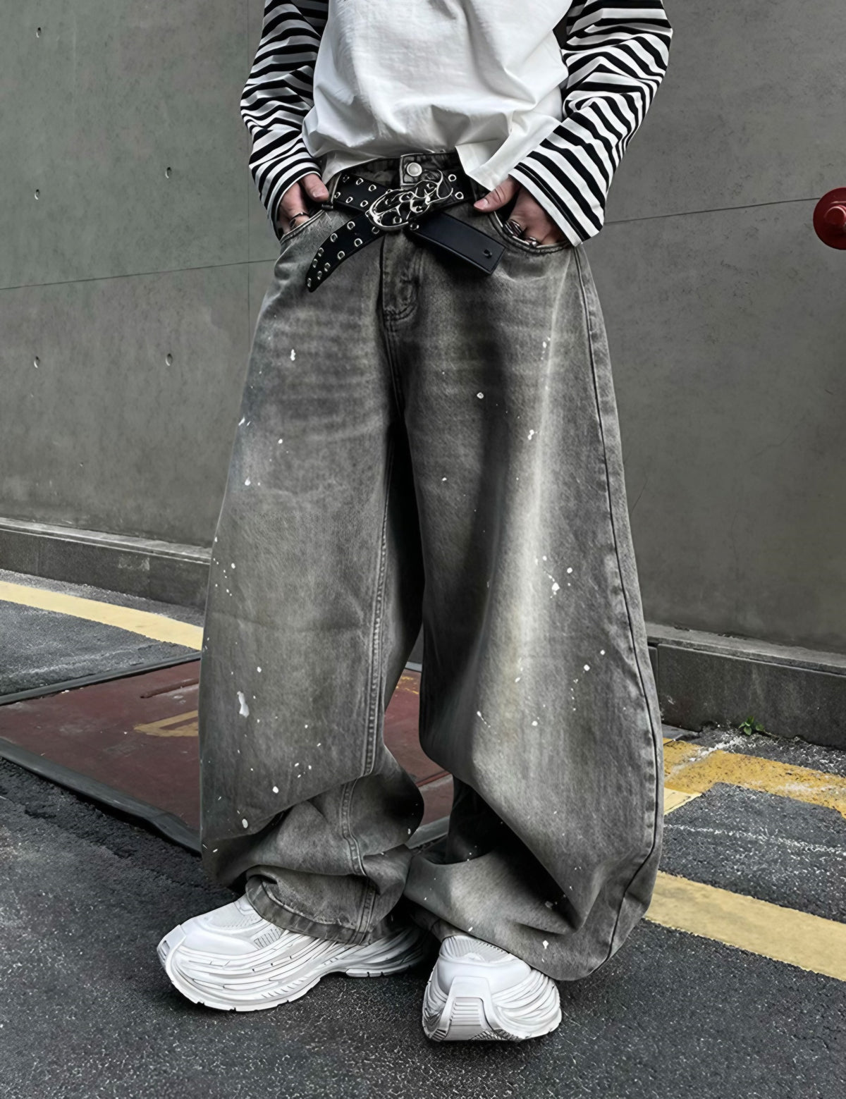 SPECKLE BAGGY DENIM