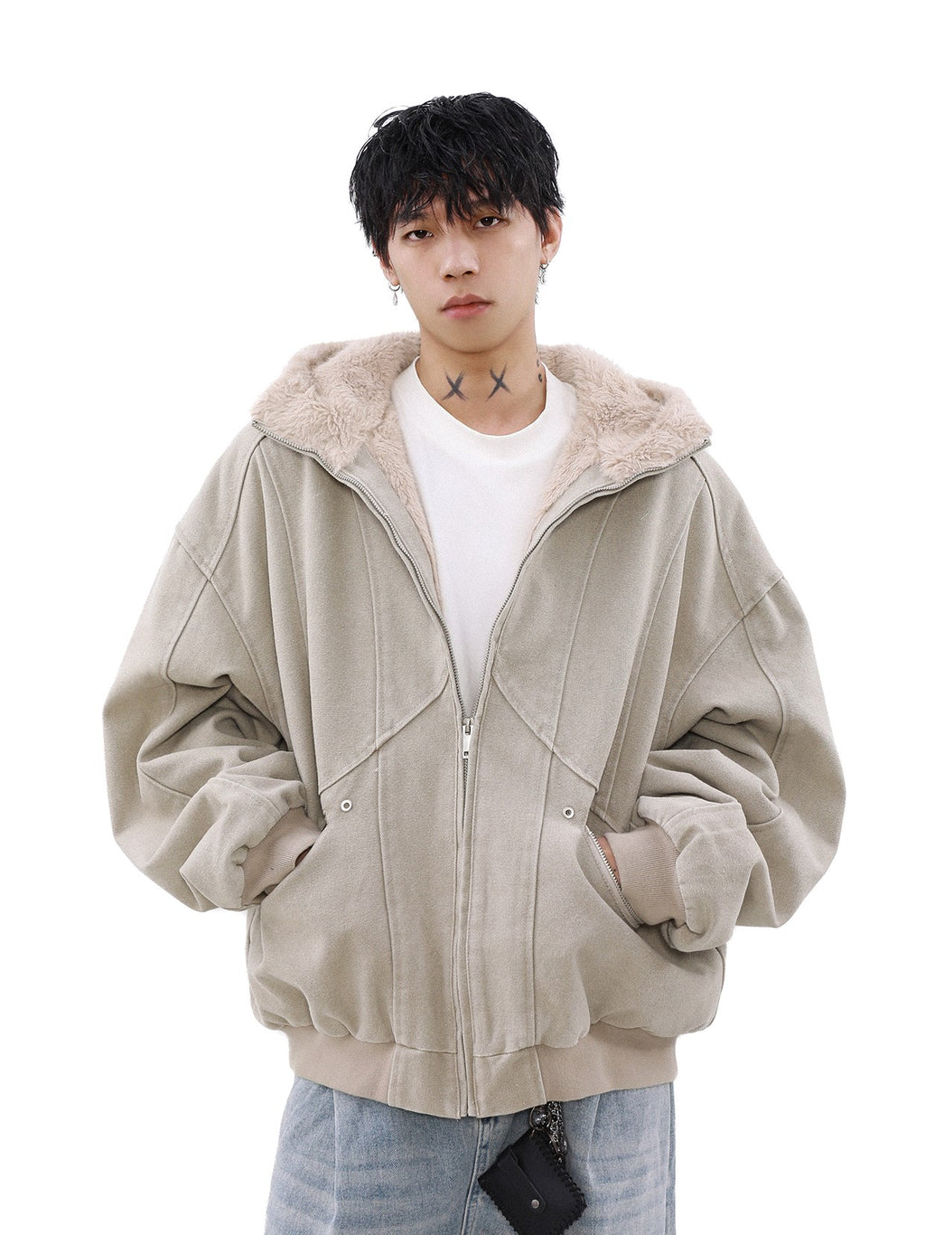 OVERSIZED BOMBER FUR JACKET