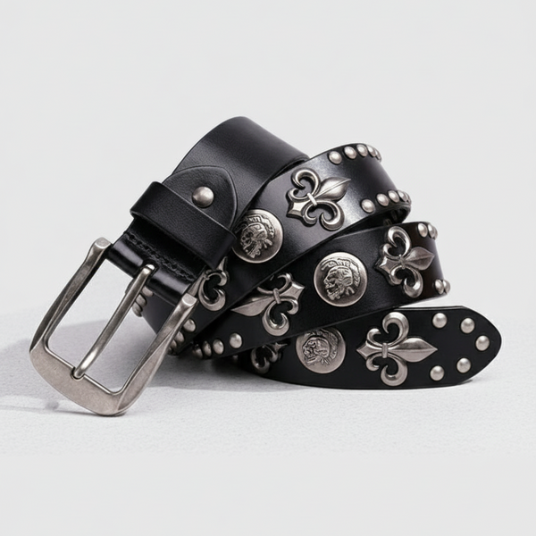 FLEUR STUDDED LEATHER DROP BELT|スタッズベルト レザー パンク FLEUR STUDDED LEATHER DROP BELT|スタッズベルト レザー パンク