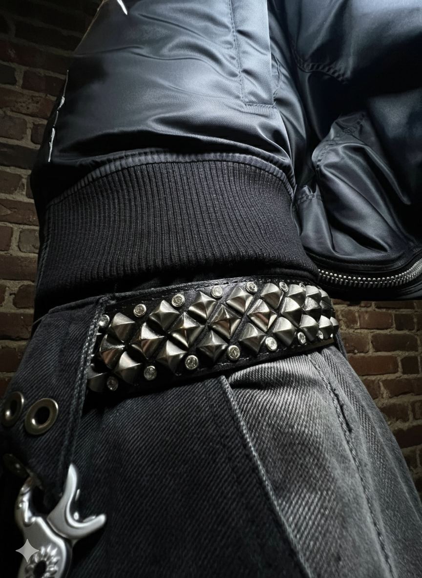 HIGHEND RHINESTONES BACKLE LEATHER BELT