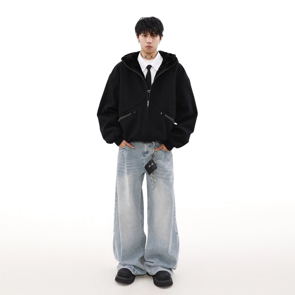 OVERSIZED BOMBER FUR JACKET