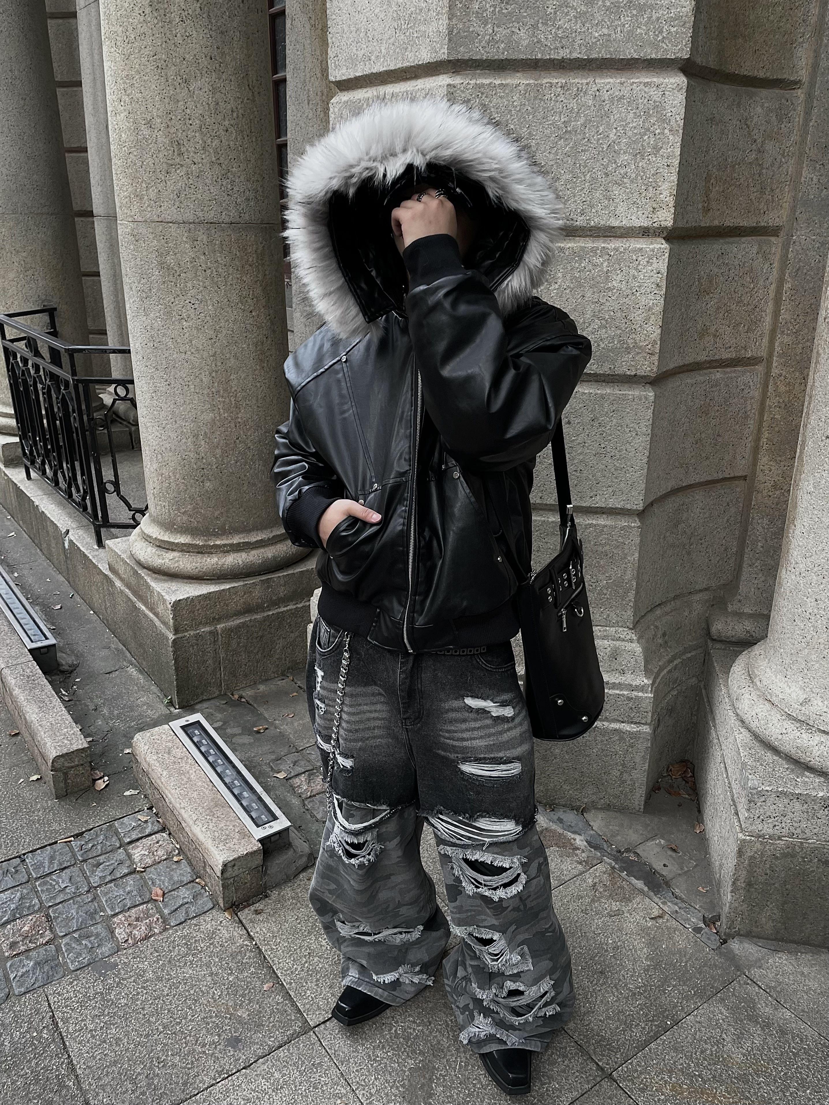 FUR BOMBER LEATHER JACKET – Hakenhertz