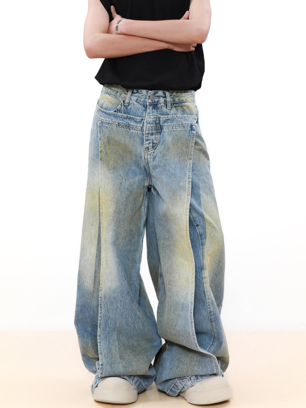 DISTRESSED EDGE DENIM PANTS