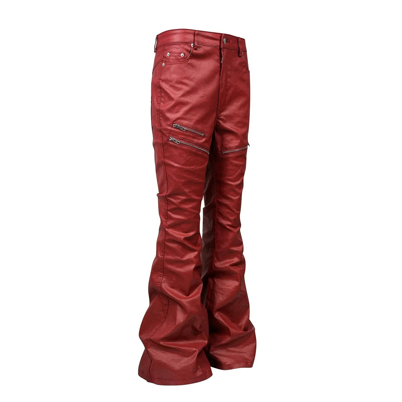 Obsidian Coated Zip Flare Denim