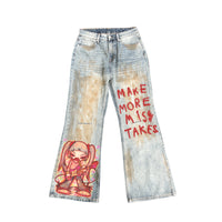 GRAPHIC ART DESIGN DENIM PANTS