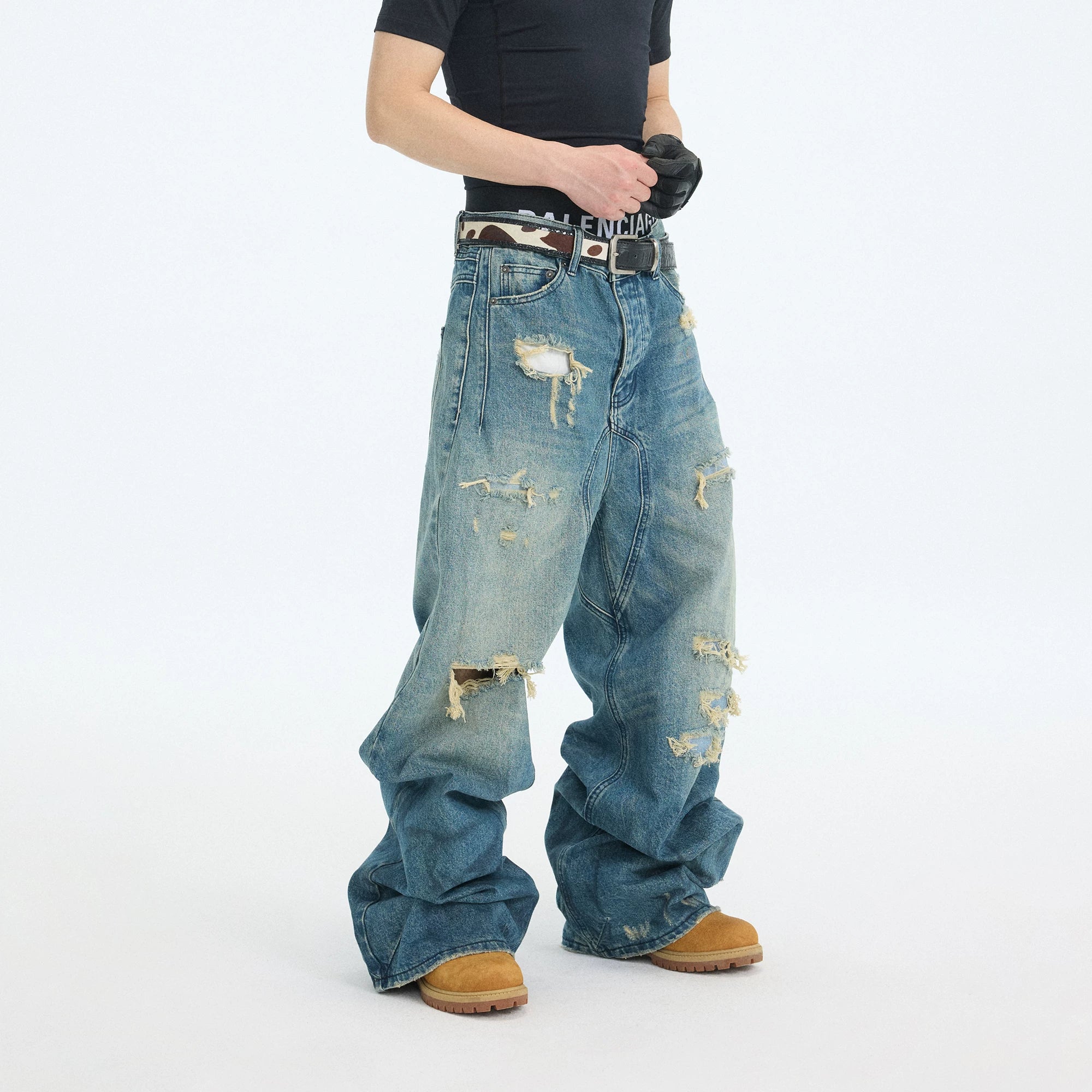 GRAVUNE WIDE DENIM PANTS
