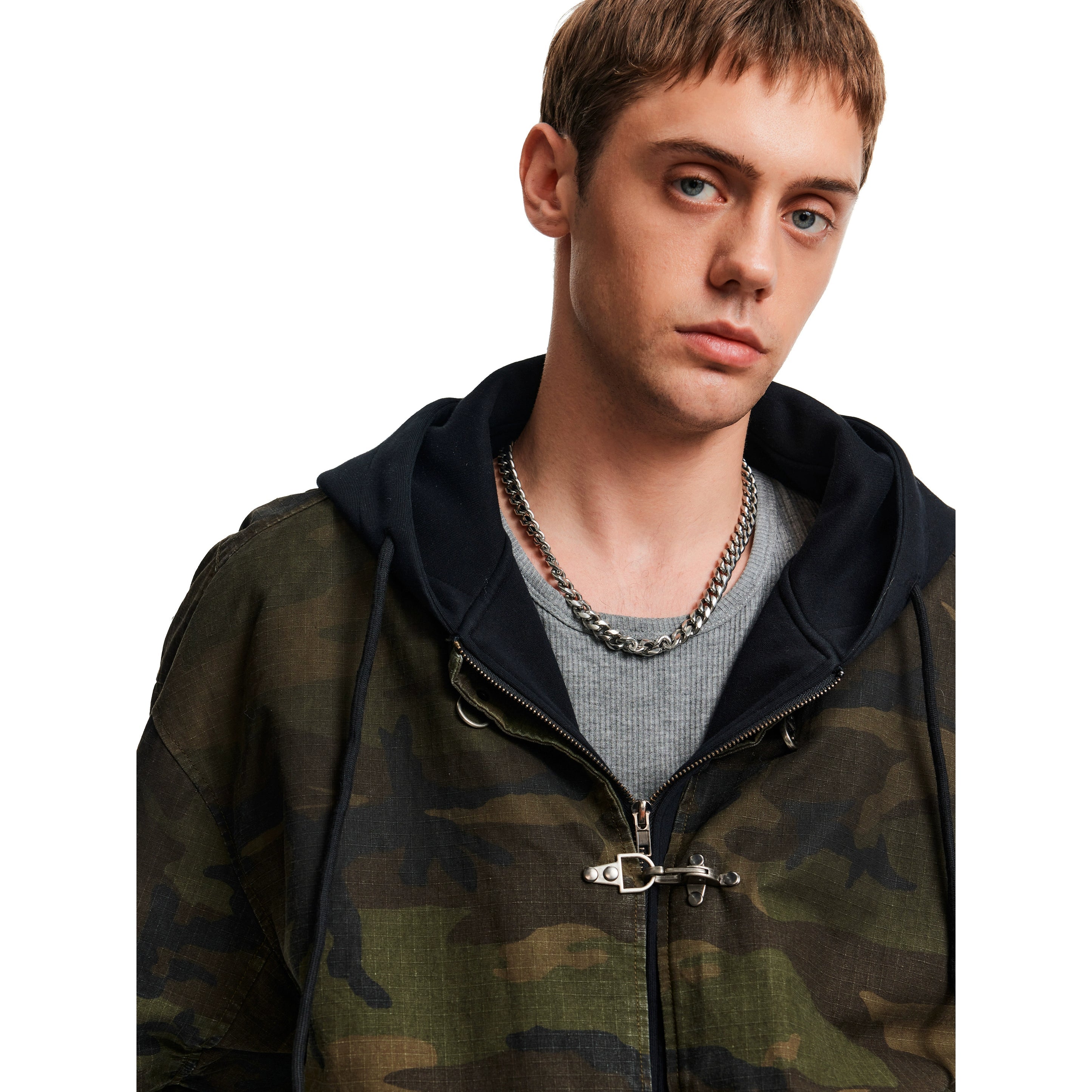 CAMO HOODED FIREMAN JACKET