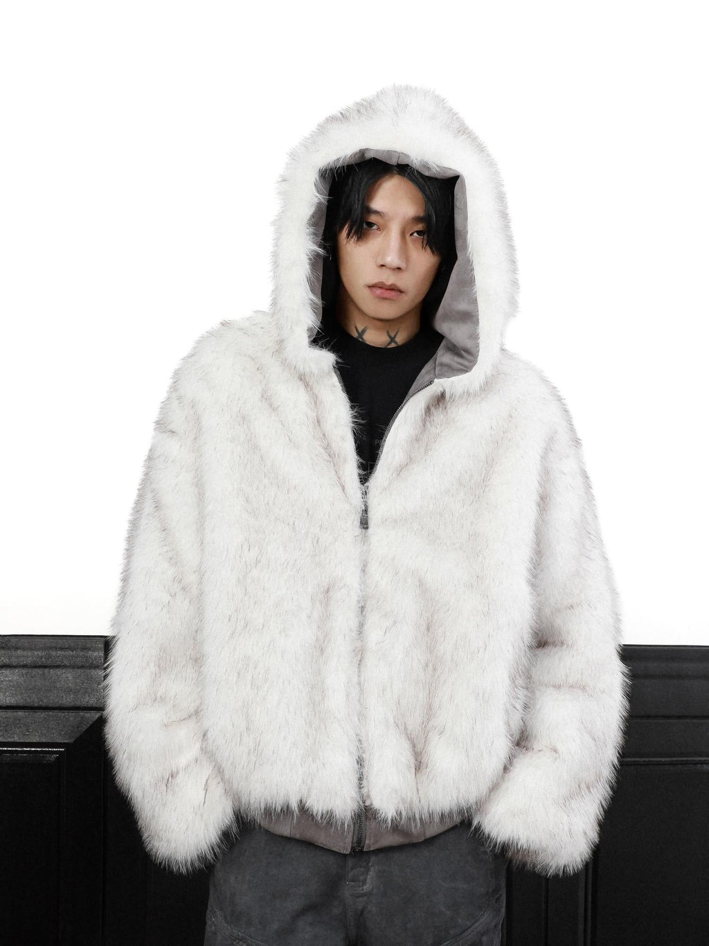 REVERSIBLE FURHOODED OUTER