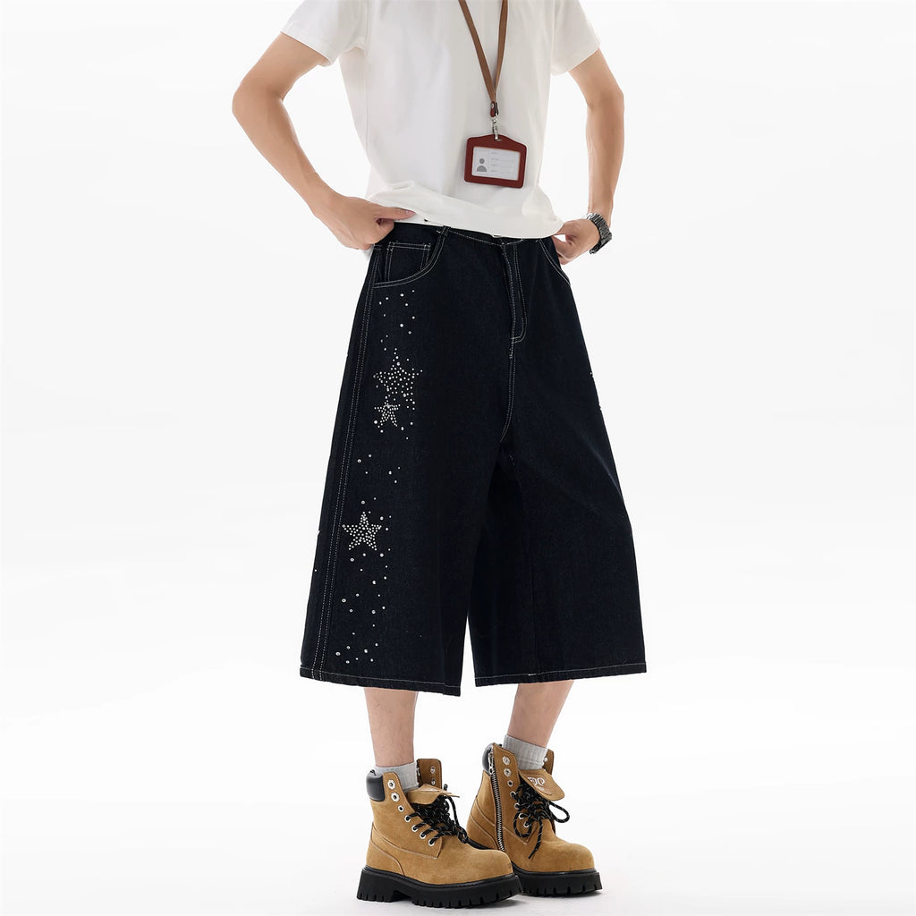 Rhinestone Straight Leg Jorts