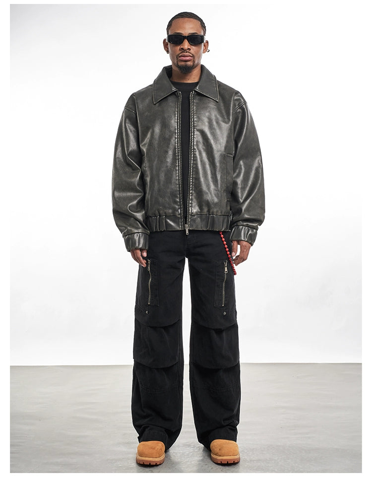 VINTAGE PU LEATHER JACKET