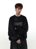 ACID WASHED INITIAL SWEATER