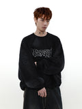 ACID WASHED INITIAL SWEATER