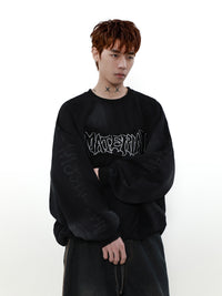 ACID WASHED INITIAL SWEATER