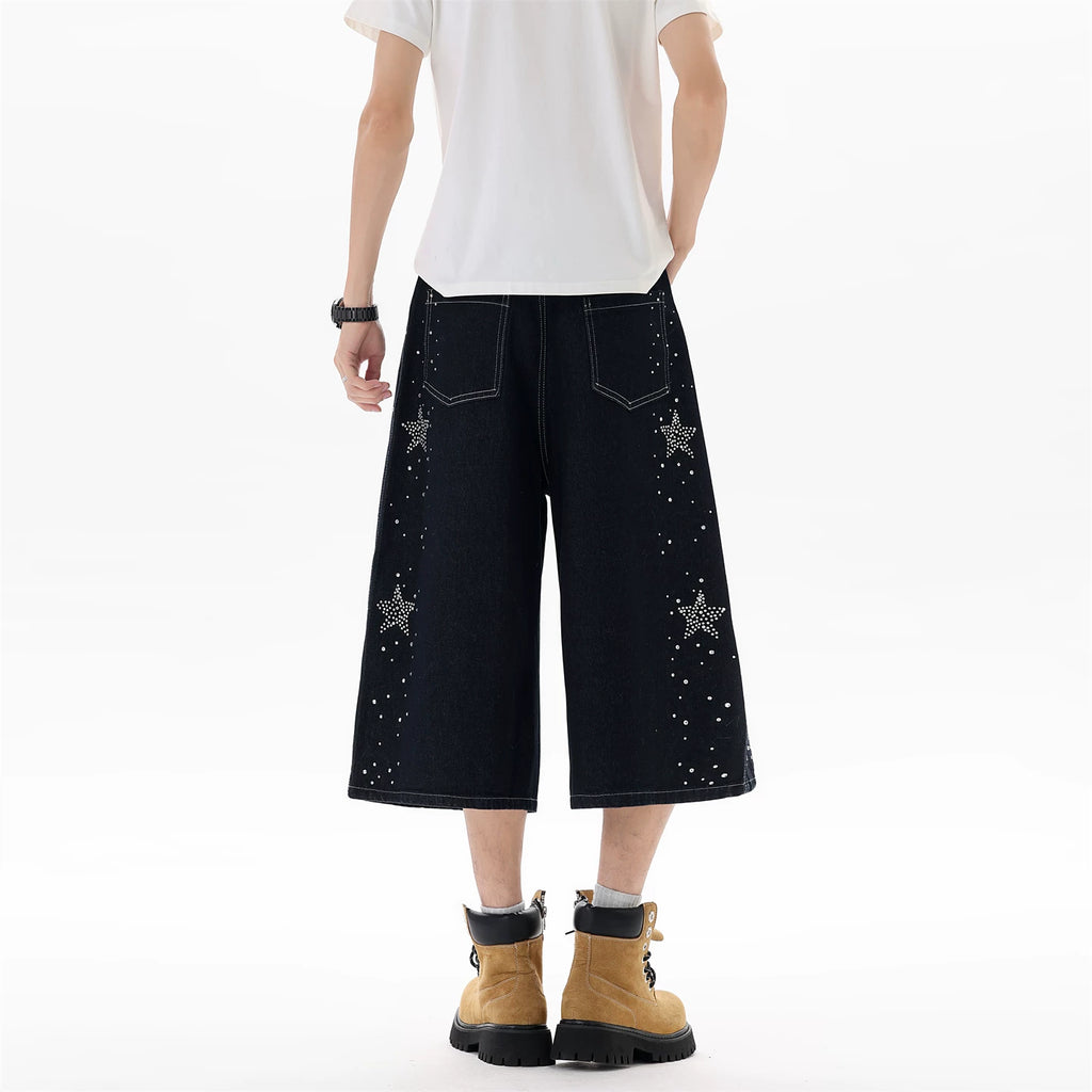 Rhinestone Straight Leg Jorts
