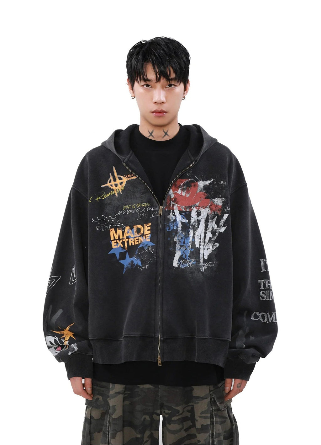 GRAFFITI ZIP HOODIE