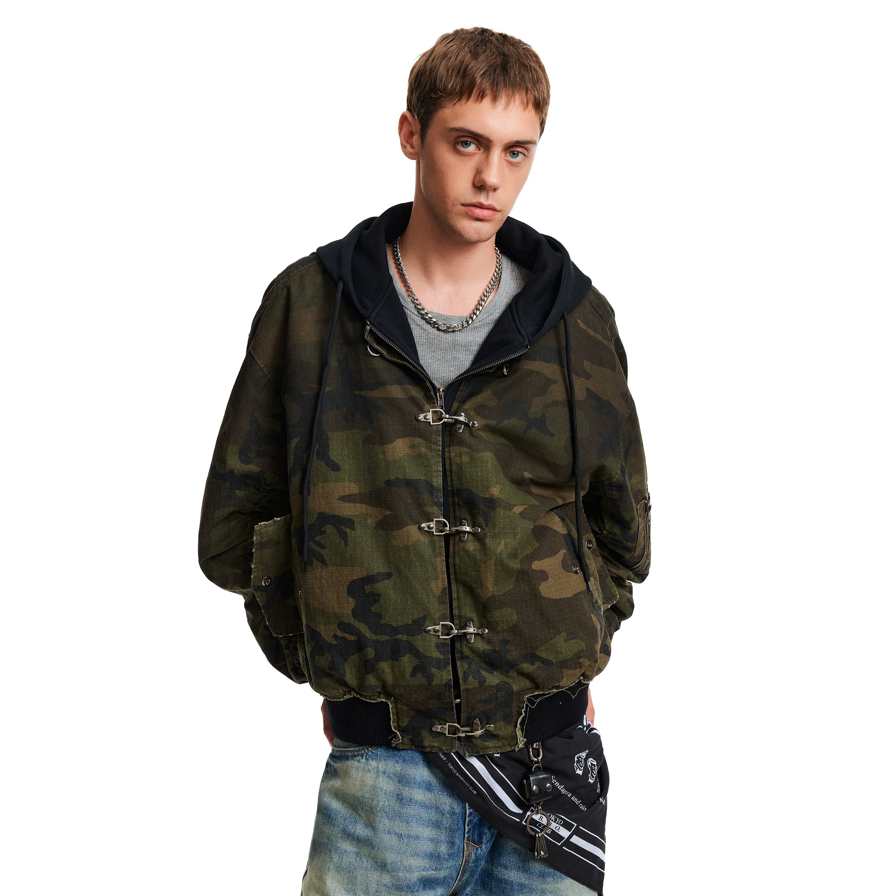 CAMO HOODED FIREMAN JACKET