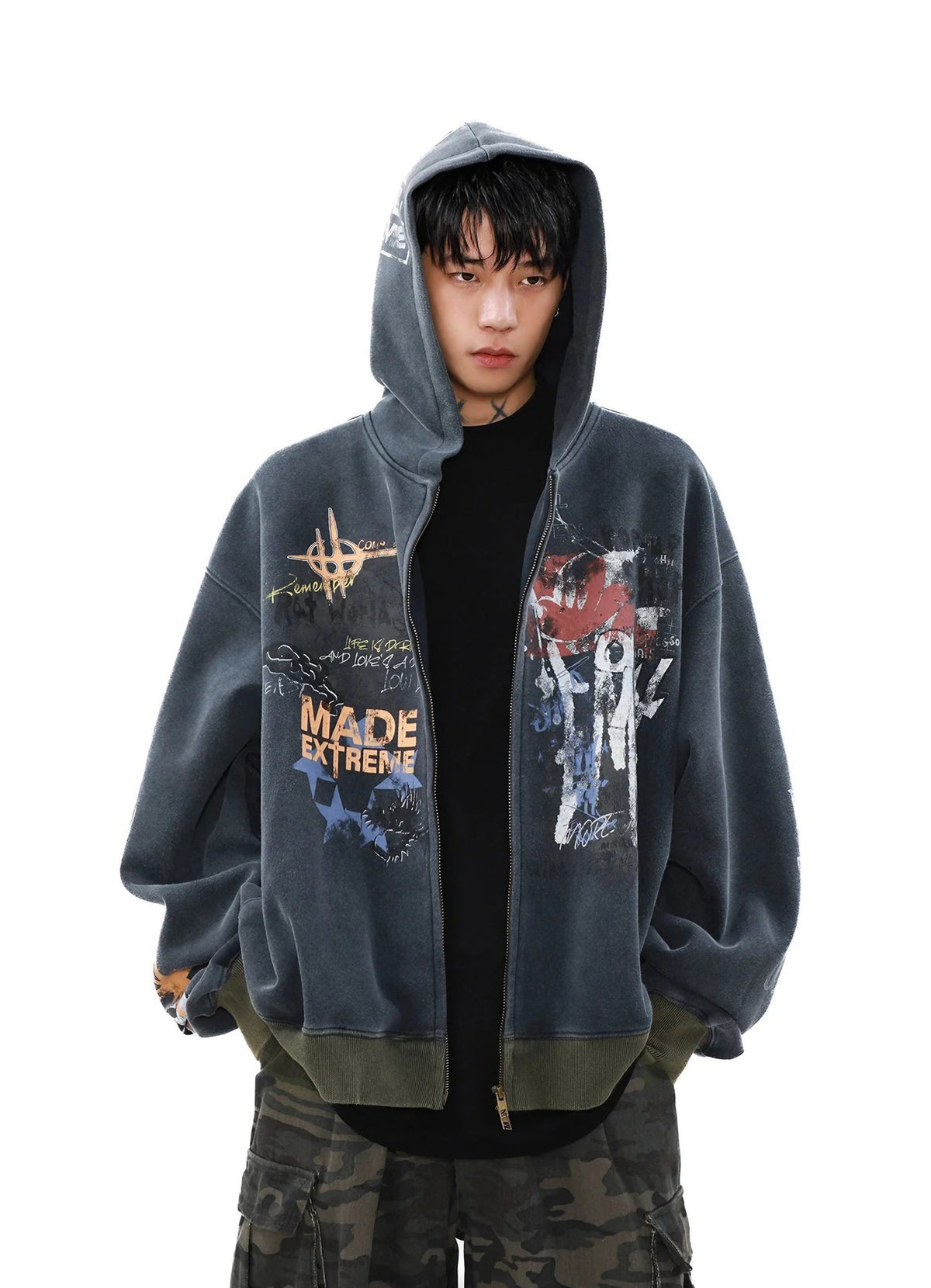 GRAFFITI ZIP HOODIE