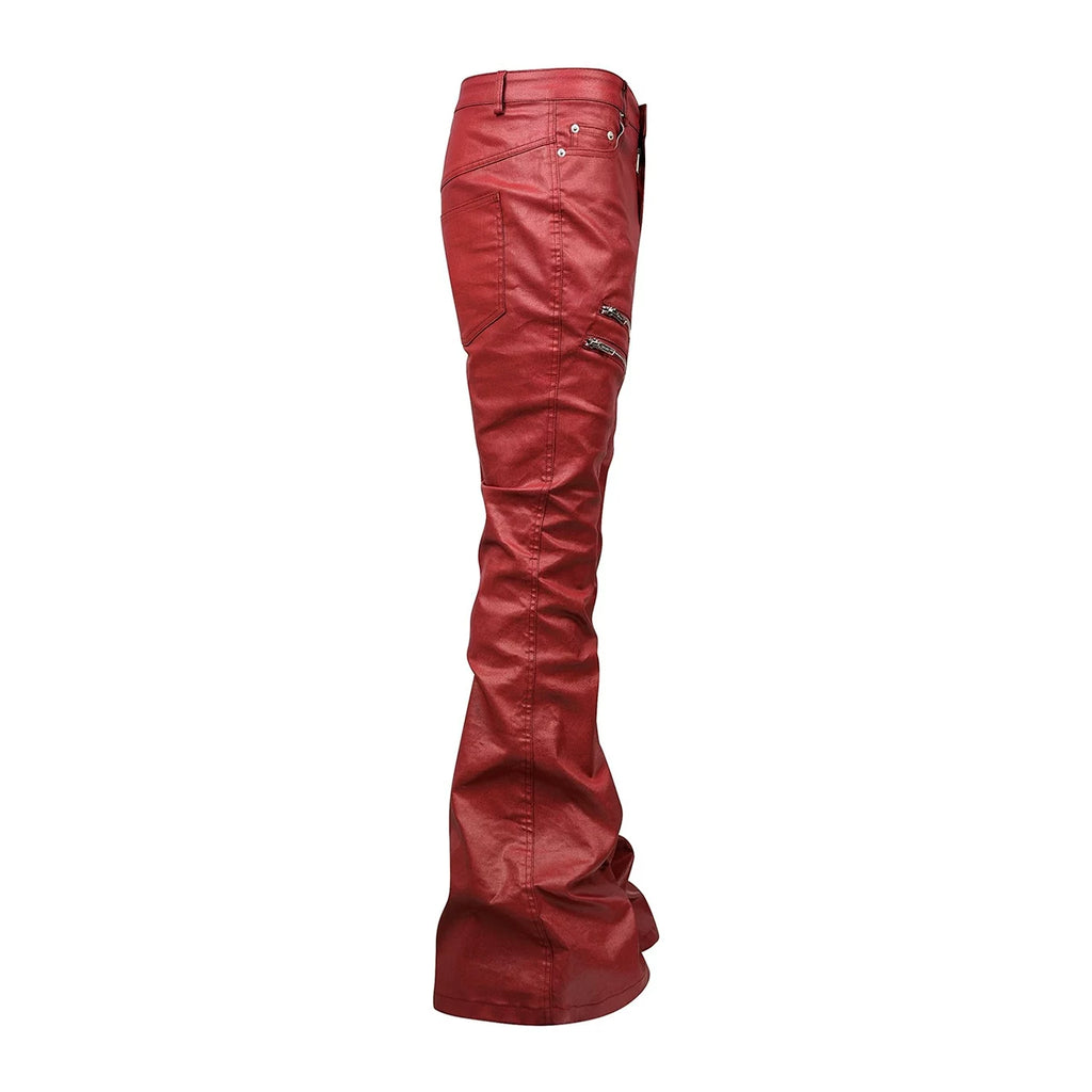 Obsidian Coated Zip Flare Denim