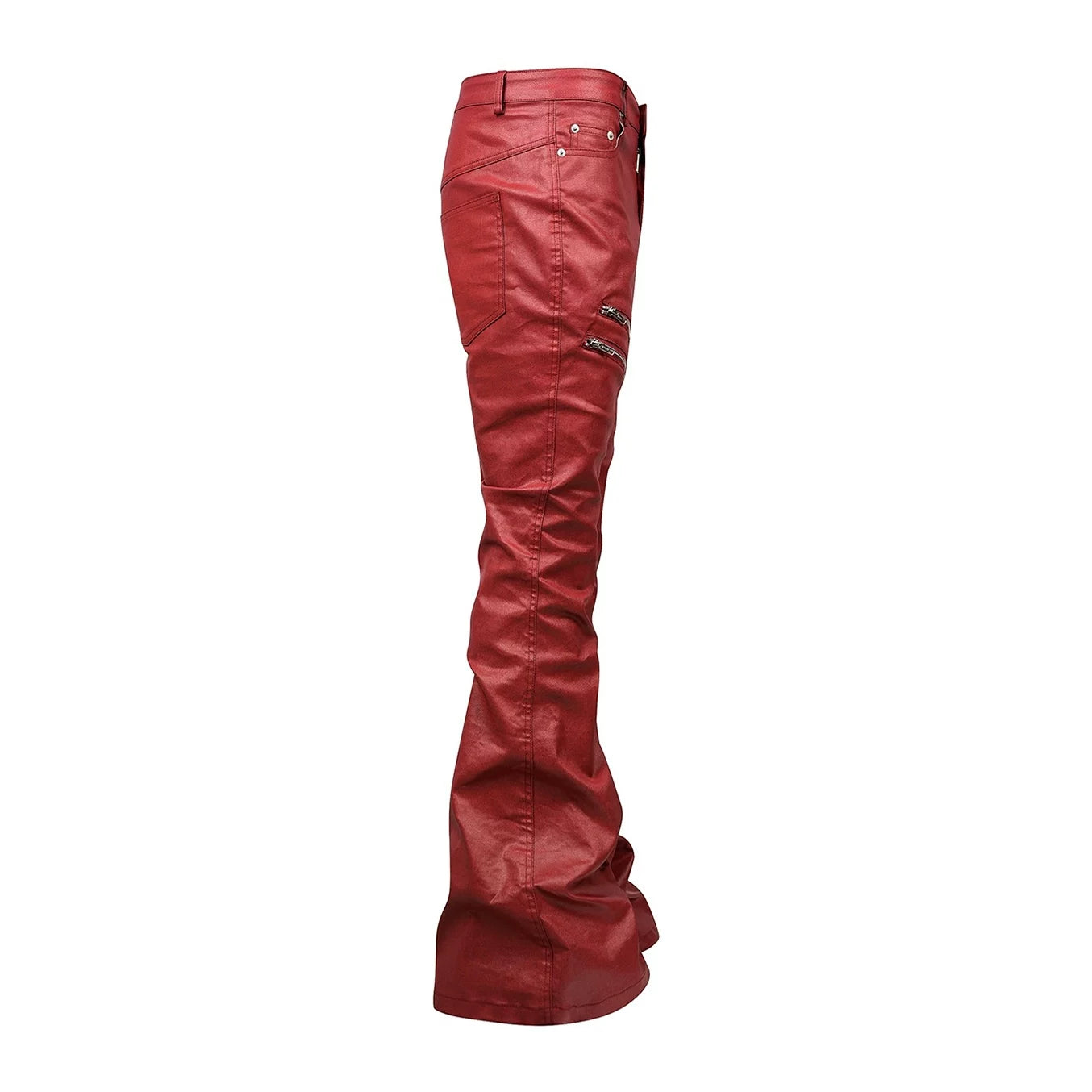 Obsidian Coated Zip Flare Denim