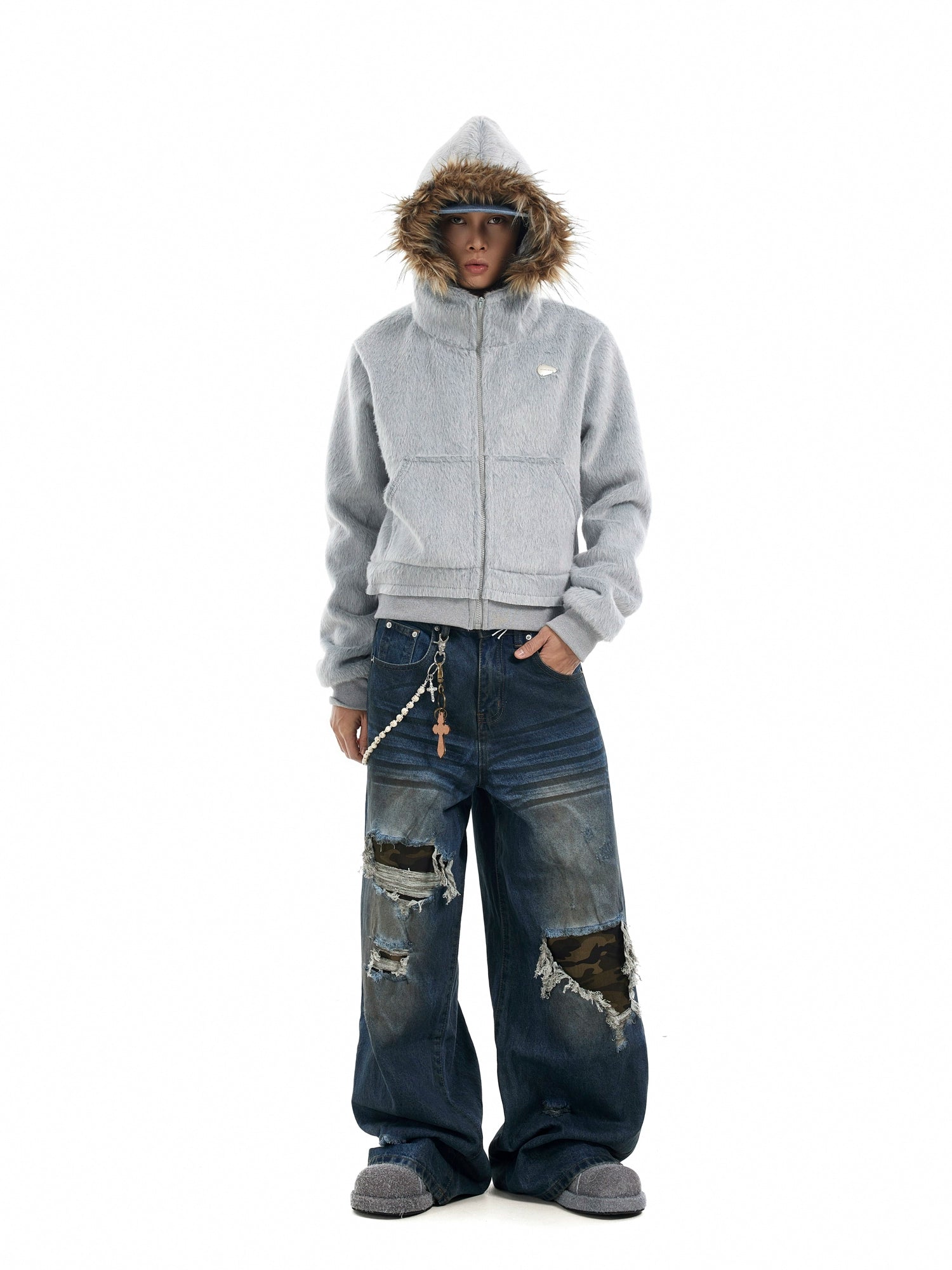 FROST FUR HOODED JACKET