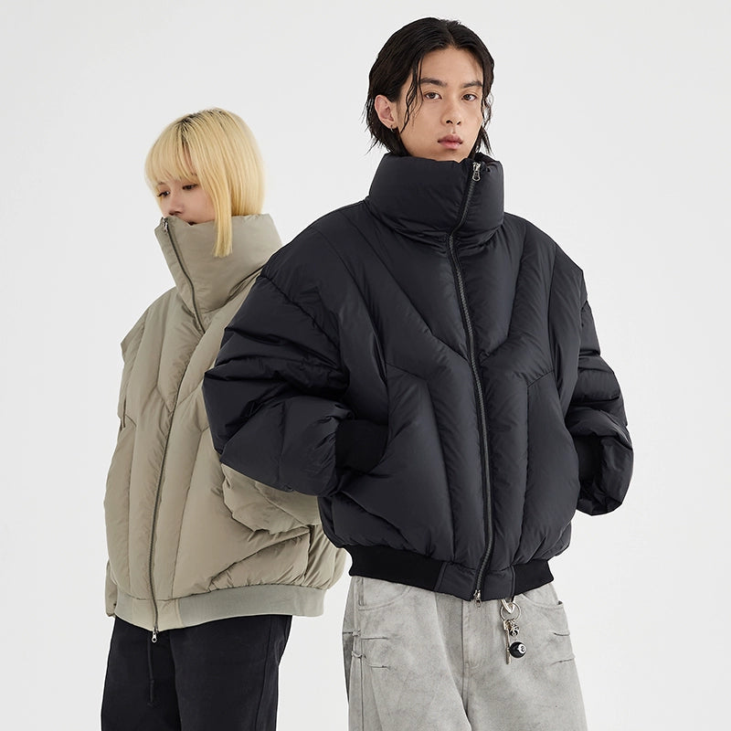 HIGH NECK CROPPED PUFFER JACKET