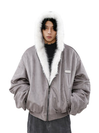 REVERSIBLE FURHOODED OUTER