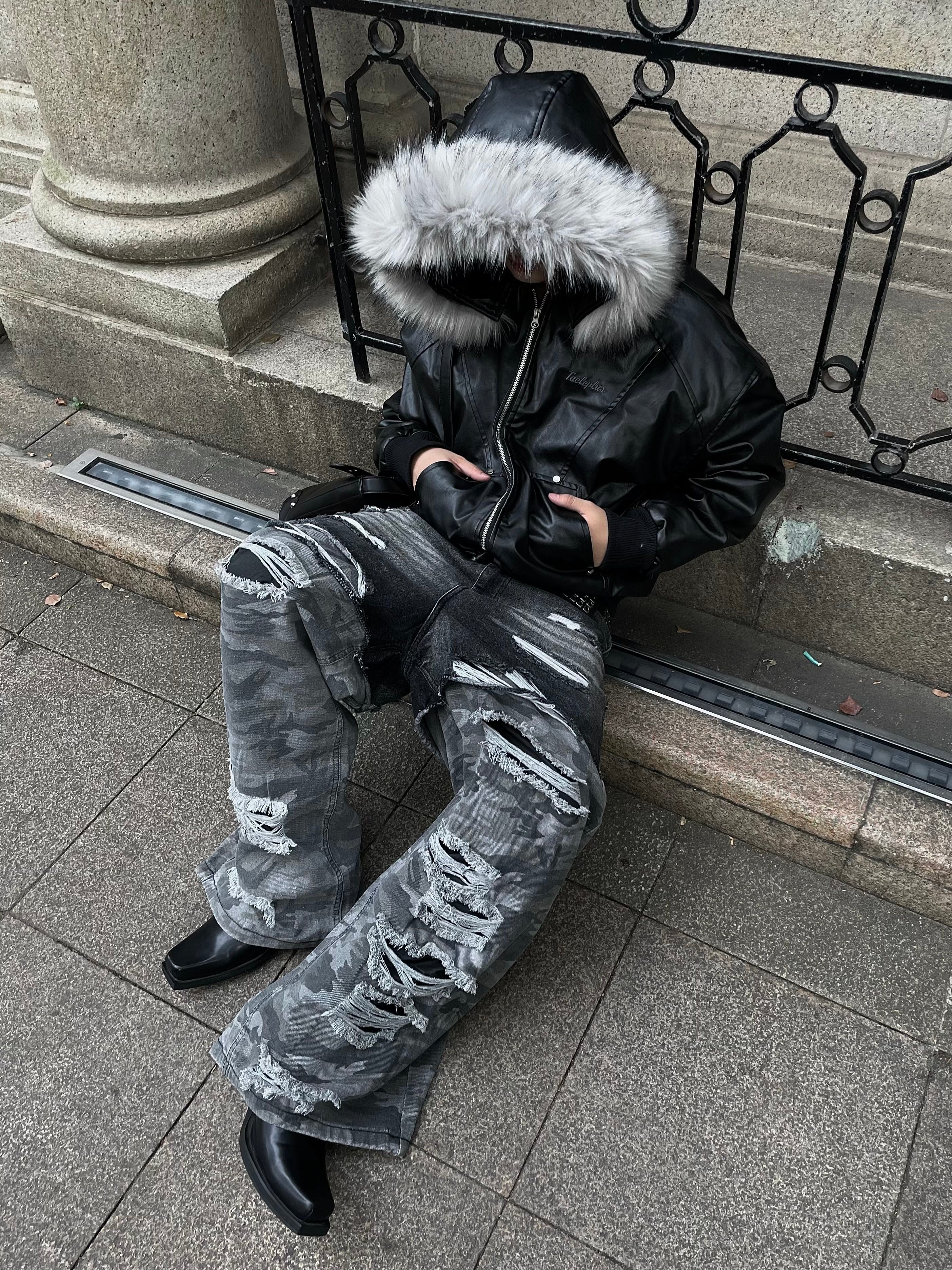 FUR BOMBER LEATHER JACKET｜ファーフードボンバージャケット レザー