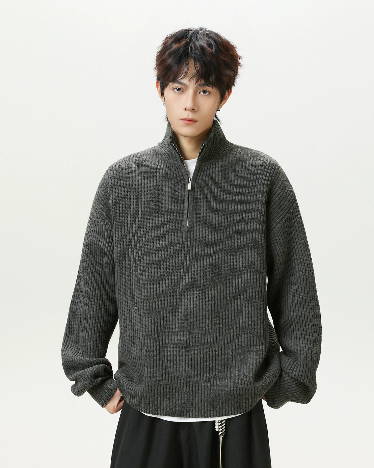 HALFZIP KNIT SWEATER
