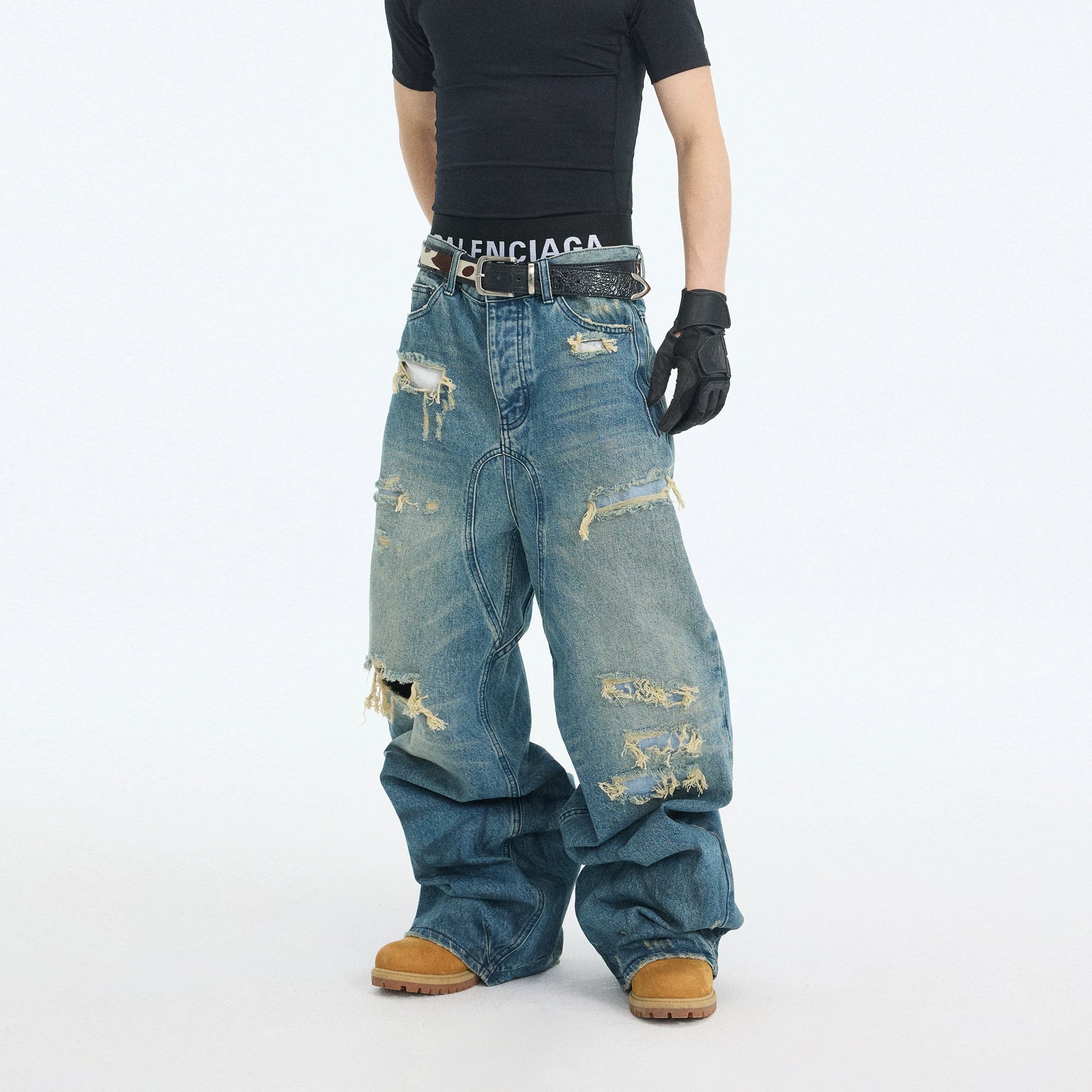 GRAVUNE WIDE DENIM PANTS