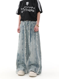 SILK WIDED SLACKS DENIM