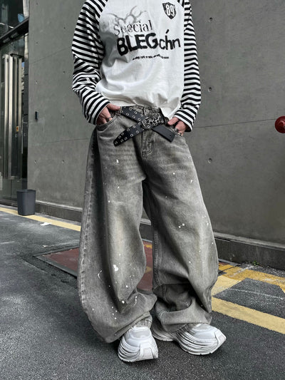 SPECKLE BAGGY DENIM