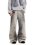 WASHED DISTRESSED BOOTCUT PANTS