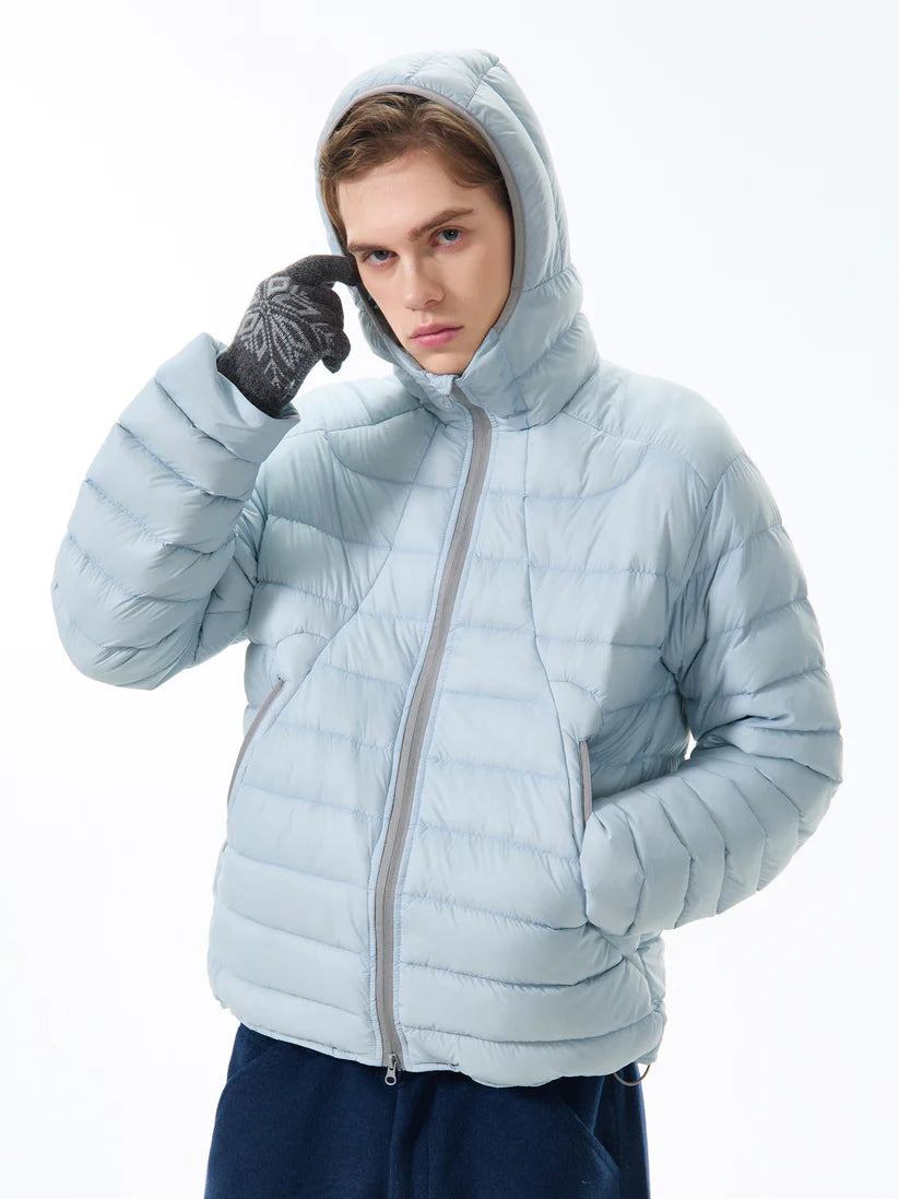 LIGHTWEIGHT HOODED MICRO DOWN JACKET