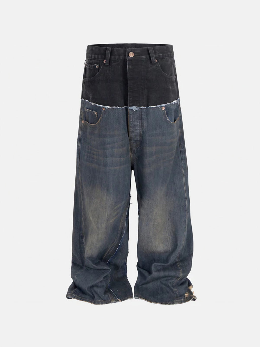 TWO-TONE WIDE JEANS