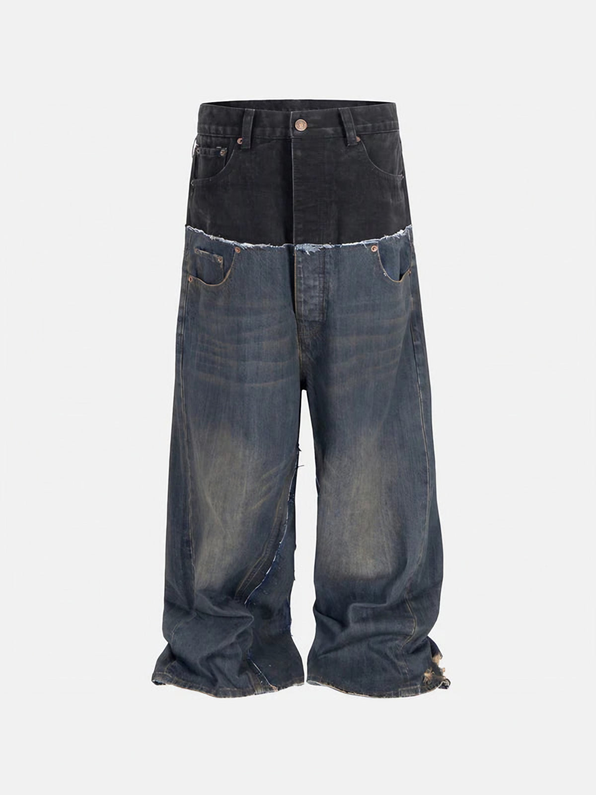 TWO-TONE WIDE JEANS