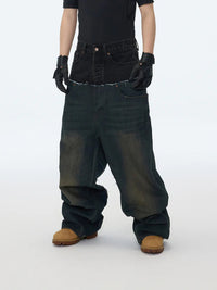 TWO-TONE WIDE JEANS