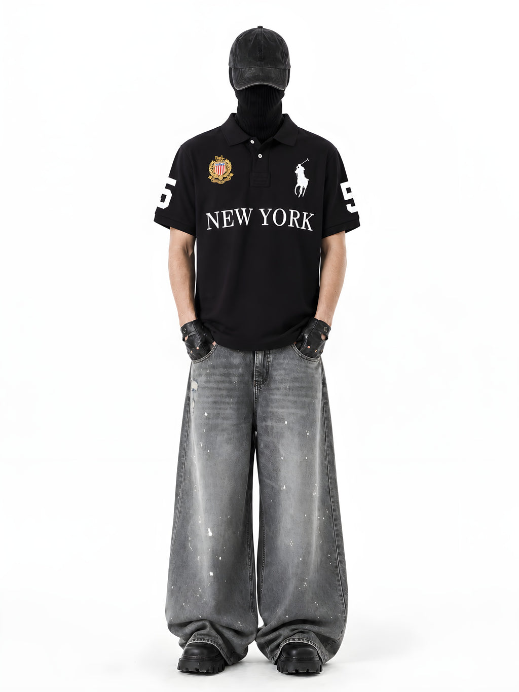 NEW YORK EMBROIDERY POLO 着用・全身